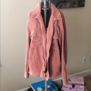 Oversized pink corduroy jacket